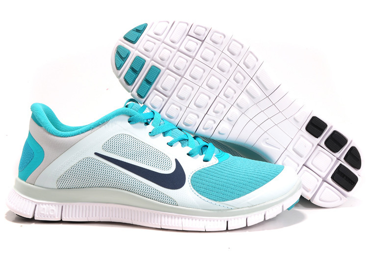 Hot Nike Free4.0 Women Shoes White/Black/Darkturquoise